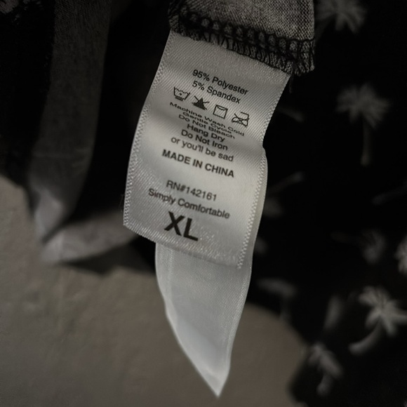 Women’s LuLaRoe Hooded Long Sleeve Top, XL, Palm Trees, Gray - Picture 6 of 6